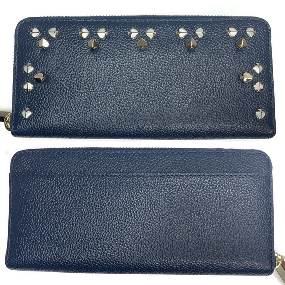 Kate Spade Navy Rivet Leather Wallet Full-Sized - Picture 1 of 3